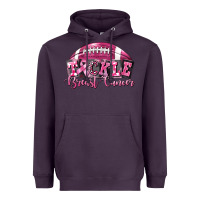 Plum Tickle Breast Cancer Football Heavyweight Hoodie - FaDigitalArtStudio