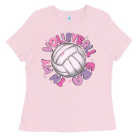 Bubblegum Pink in my volleyball era Ladies Tee - MaliasSmallBusiness