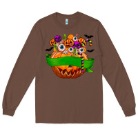Chestnut Personalized Boy Halloween Candy Long Sleeve Tee - texasbilliewilder