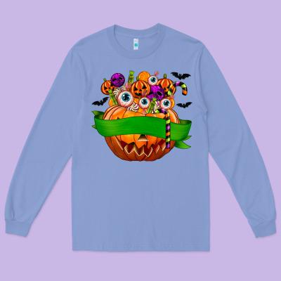 Personalized Boy Halloween Candy Long Sleeve Tee Designed By Texasbilliewilder