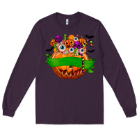 Plum Personalized Boy Halloween Candy Long Sleeve Tee - texasbilliewilder