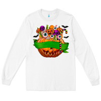 White Personalized Boy Halloween Candy Long Sleeve Tee - texasbilliewilder