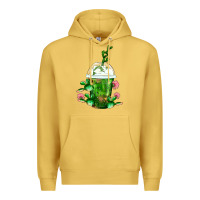 Antique Gold Western Cactus Cold Frappe Premium Hoodie - FaDigitalArtStudio