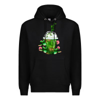 Black Western Cactus Cold Frappe Premium Hoodie - FaDigitalArtStudio