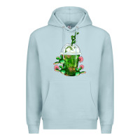 Blue Mist Western Cactus Cold Frappe Premium Hoodie - FaDigitalArtStudio