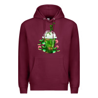 Burgundy Western Cactus Cold Frappe Premium Hoodie - FaDigitalArtStudio