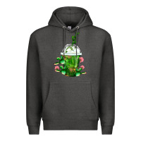 Charcoal Heather Western Cactus Cold Frappe Premium Hoodie - FaDigitalArtStudio