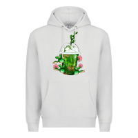Dove Grey Western Cactus Cold Frappe Premium Hoodie - FaDigitalArtStudio