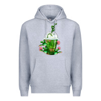Heather Grey Western Cactus Cold Frappe Premium Hoodie - FaDigitalArtStudio