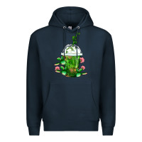 Navy Western Cactus Cold Frappe Premium Hoodie - FaDigitalArtStudio