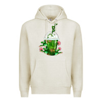 Oatmeal Heather Western Cactus Cold Frappe Premium Hoodie - FaDigitalArtStudio
