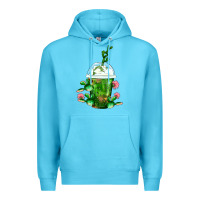 Ocean Blue Western Cactus Cold Frappe Premium Hoodie - FaDigitalArtStudio