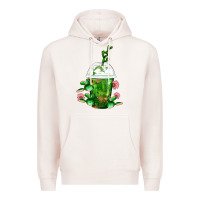 Pale Pink Western Cactus Cold Frappe Premium Hoodie - FaDigitalArtStudio