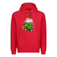 Red Western Cactus Cold Frappe Premium Hoodie - FaDigitalArtStudio