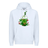 White Western Cactus Cold Frappe Premium Hoodie - FaDigitalArtStudio