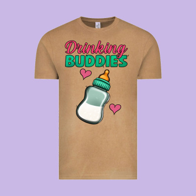 Drinking Buddies Baby Bottle Vintage Tee Designed By Jasminsmagicworld
