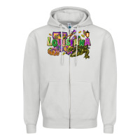 Dove Grey Louisiana Mardi Gras Zipper Hoodie - FaDigitalArtStudio