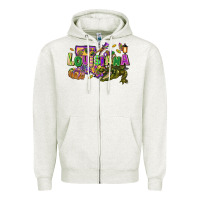 Oatmeal Heather Louisiana Mardi Gras Zipper Hoodie - FaDigitalArtStudio