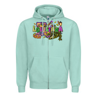 Seafoam Louisiana Mardi Gras Zipper Hoodie - FaDigitalArtStudio