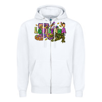 White Louisiana Mardi Gras Zipper Hoodie - FaDigitalArtStudio