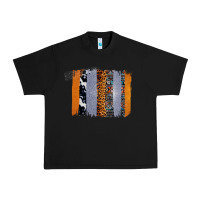 Black Western Cowhide Glitter Aztec Leopard Pattern Brushstroke Urban Heavy Tee - Bettercallsaul