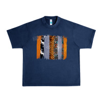 Navy Western Cowhide Glitter Aztec Leopard Pattern Brushstroke Urban Heavy Tee - Bettercallsaul