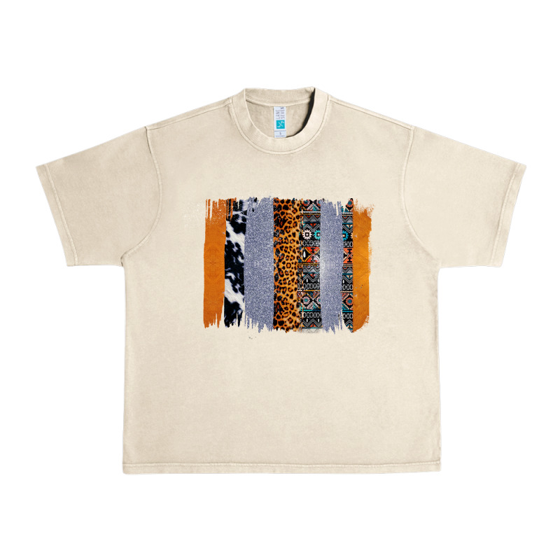 Western Cowhide Glitter Aztec Leopard Pattern Brushstroke Urban Heavy Tee by Bettercallsaul | Teevron