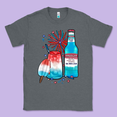 Th Of July Drinks, American Ice Classic Tee Designed By Jahusdesignshop