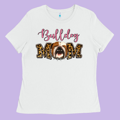 Bulldog Mom Ladies Tee Designed By Jasminsmagicworld