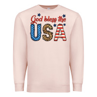 Pale Pink god bless the usa Premium Sweatshirt - BundleAndBundleShop