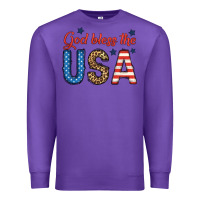 Purple god bless the usa Premium Sweatshirt - BundleAndBundleShop