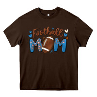 Chocolate Brown football mom Heavy Core Tee - MaliasSmallBusiness