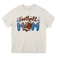 Cream football mom Heavy Core Tee - MaliasSmallBusiness