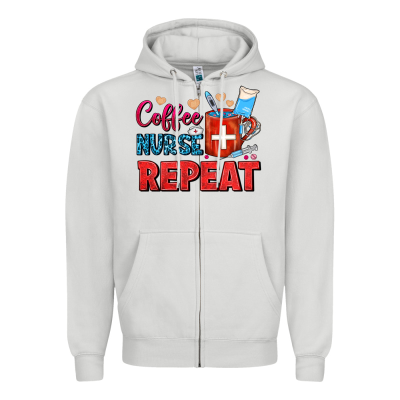 Coffee Nurse Repeat Zipper Hoodie by FaDigitalArtStudio | Teevron