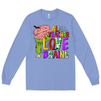 Colony Blue All Teacher Love Brains Long Sleeve Tee - texasbilliewilder