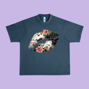Cowhide And Flowers Lips Urban Heavy Tee Designed By Bettercallsaul