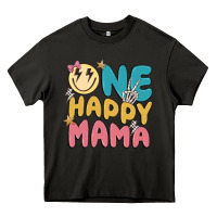 Asphalt one happy mama Heavy Core Tee - MaliasSmallBusiness