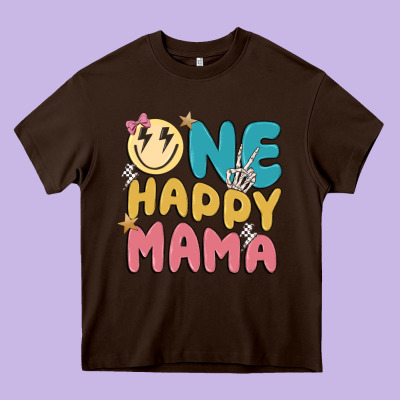One Happy Mama Heavy Core Tee Designed By Maliassmallbusiness