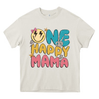 Cream one happy mama Heavy Core Tee - MaliasSmallBusiness