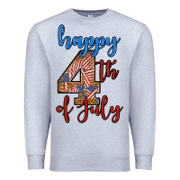 Heather Grey happy 4th of july Premium Sweatshirt - BundleAndBundleShop