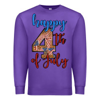Purple happy 4th of july Premium Sweatshirt - BundleAndBundleShop
