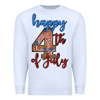 White happy 4th of july Premium Sweatshirt - BundleAndBundleShop