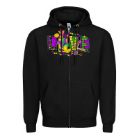 Black mardi gras love Zipper Hoodie - FaDigitalArtStudio