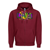 Burgundy mardi gras love Zipper Hoodie - FaDigitalArtStudio