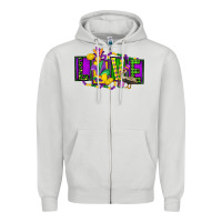 Dove Grey mardi gras love Zipper Hoodie - FaDigitalArtStudio