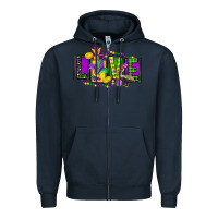 Navy mardi gras love Zipper Hoodie - FaDigitalArtStudio