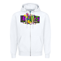 White mardi gras love Zipper Hoodie - FaDigitalArtStudio