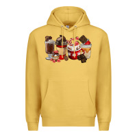Antique Gold Chocolate Love Coffee Cups Premium Hoodie - FaDigitalArtStudio