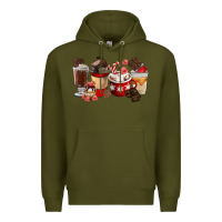 Army Green Chocolate Love Coffee Cups Premium Hoodie - FaDigitalArtStudio