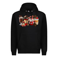 Black Chocolate Love Coffee Cups Premium Hoodie - FaDigitalArtStudio